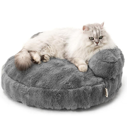 EHEYCIGA Dog Bed and Cat Couch – Fluffy Faux Rabbit Fur Pet Sofa for Dogs and Cats, Washable Removable Cover, Waterproof and Non-Slip,